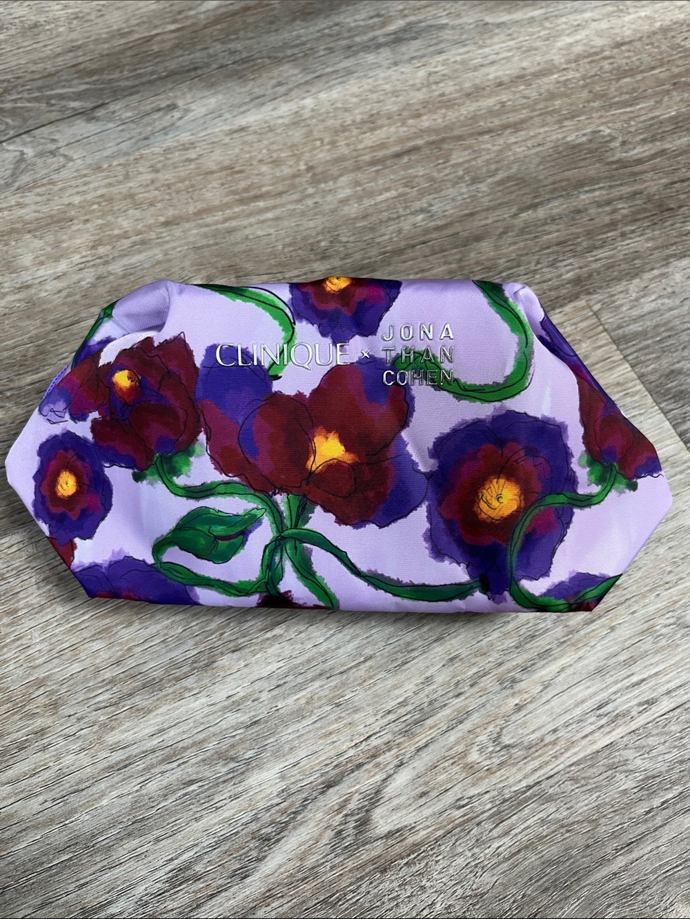 Clinique Lavender Floral Zip Cosmetic Pouch